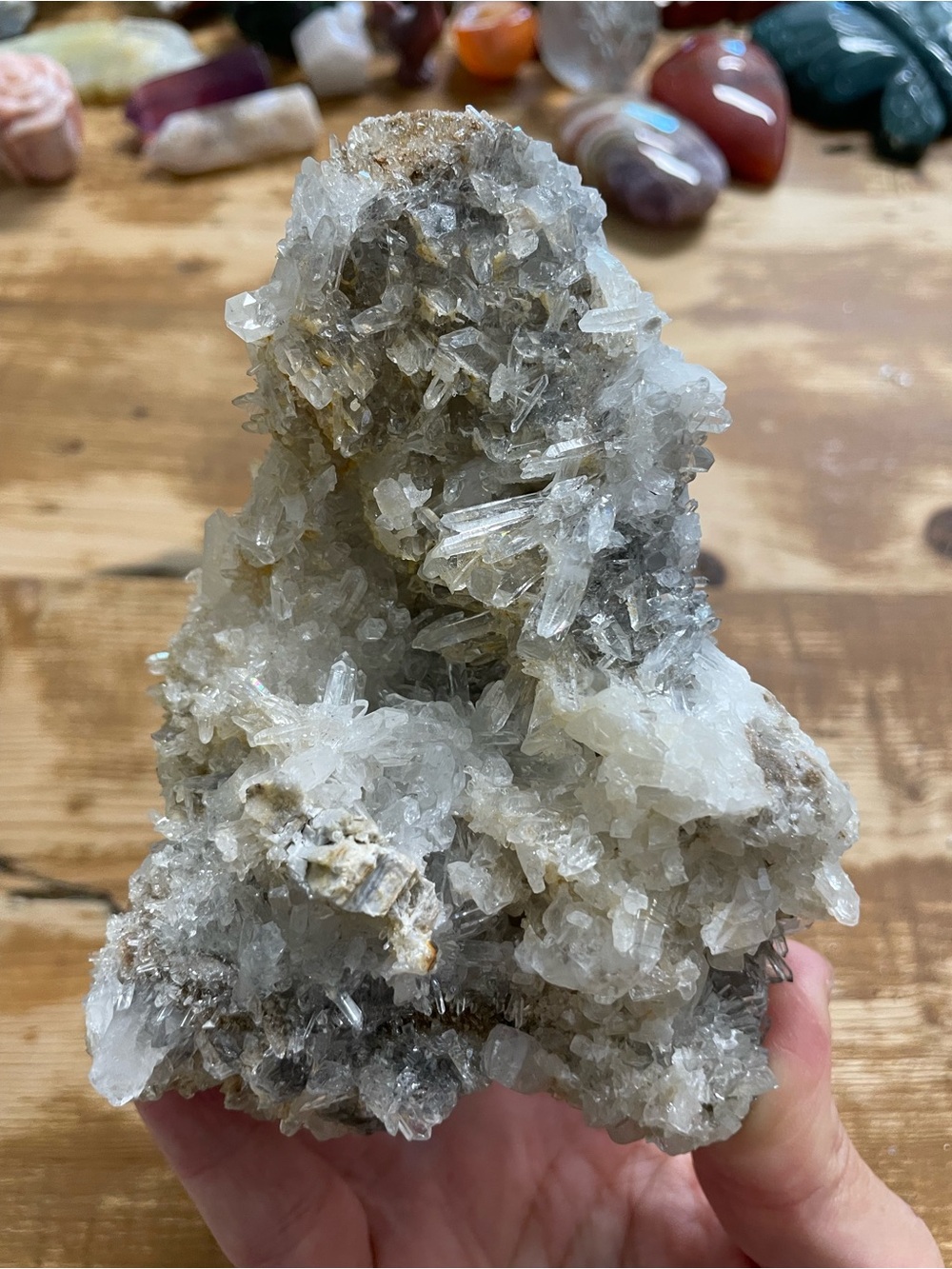 Clear Quartz Crystal Cluster - Natural White and Clear Points